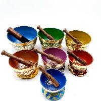 7 Chakra Set, Singing Bowl Set, [bronze], [painted], [select Accessories]