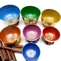 7 Chakra Set, Singing Bowl Set, [bronze], [painted], [select Accessories]