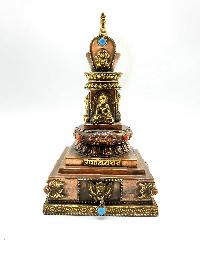 Tibetan Stupa With Incense Burner Made By Copper Sheet