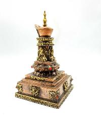Tibetan Stupa With Incense Burner Made By Copper Sheet