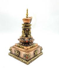 Tibetan Stupa With Incense Burner Made By Copper Sheet