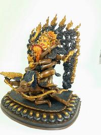 Tibetan Statue Of Marutse [partly Gold Plated], [oxidized], [painted Face]