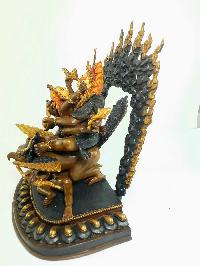 Tibetan Statue Of Marutse [partly Gold Plated], [oxidized], [painted Face]