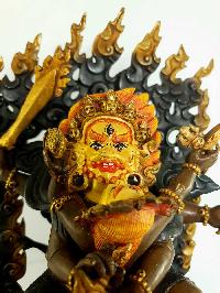 Tibetan Statue Of Marutse [partly Gold Plated], [oxidized], [painted Face]