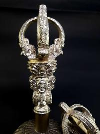 [dehradun], [hq] Bronze Bell And Dorje [vajra], [full Silver Plated]