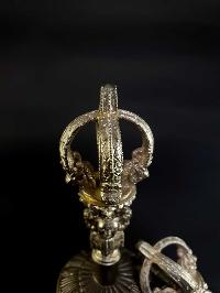 [dehradun], [hq] Bronze Bell And Dorje [vajra], [full Silver Plated]