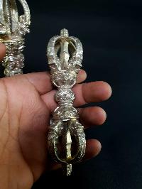 [dehradun], [hq] Bronze Bell And Dorje [vajra], [full Silver Plated]