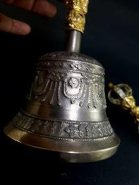 [dehradun], [hq] Bronze Bell And Dorje [vajra], [gold And Silver Plated]
