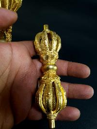 [hq] Bronze Bell And Dorje [vajra], 9 Point, [gold Plated]