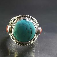 Turquoise Silver Ring [old Tibetan Turquoise], [adjustable Size]