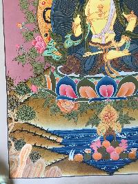 Tibetan Thangka Of Vajrasattva [light Color], Real Gold