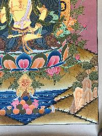 Tibetan Thangka Of Vajrasattva [light Color], Real Gold