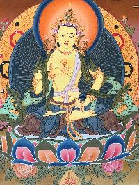 Tibetan Thangka Of Vajrasattva [light Color], Real Gold