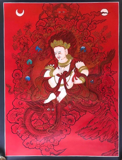 Tibetan Thangka Of White Jambal, [red]