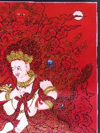 Tibetan Thangka Of White Jambal, [red]