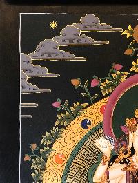 Tibetan Thangka Of Vajrasattva With Consort, [shakti], Yab-yum