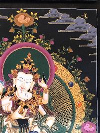 Tibetan Thangka Of Vajrasattva With Consort, [shakti], Yab-yum