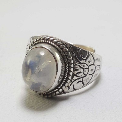 Moonstone Silver Ring