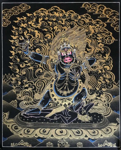 Tibetan Thangka Of Vajrapani [chana Dorje]