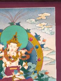 Tibetan Thangka Of Vajrasattva With Consort, [shakti], Yab-yum, [light Color]