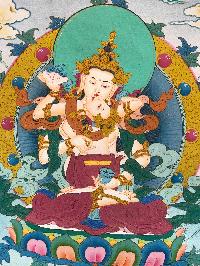 Tibetan Thangka Of Vajrasattva With Consort, [shakti], Yab-yum, [light Color]