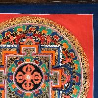 Tibetan Square Mandala With [double Dorje], [orange 2]