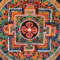 Tibetan Square Mandala With [double Dorje], [blue]