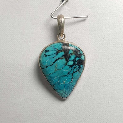 Old Tibetan Turquoise Silver Pendant
