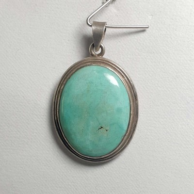 Old Tibetan Turquoise Silver Pendant