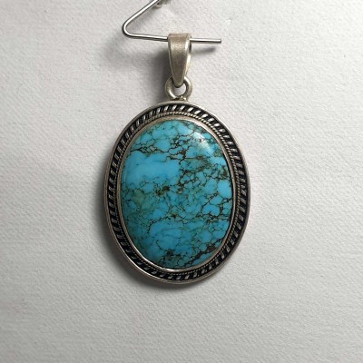 Old Tibetan Turquoise Silver Pendant