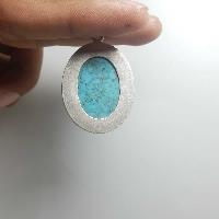Old Tibetan Turquoise Silver Pendant