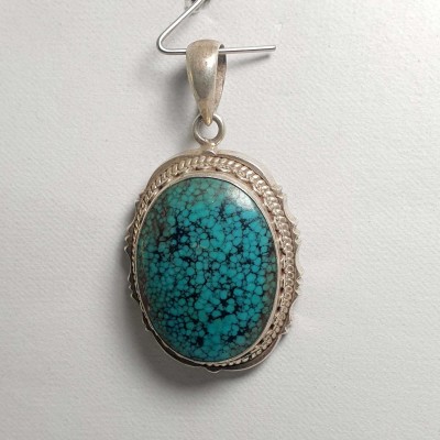 Old Tibetan Turquoise Silver Pendant