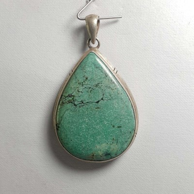 Old Tibetan Turquoise Silver Pendant