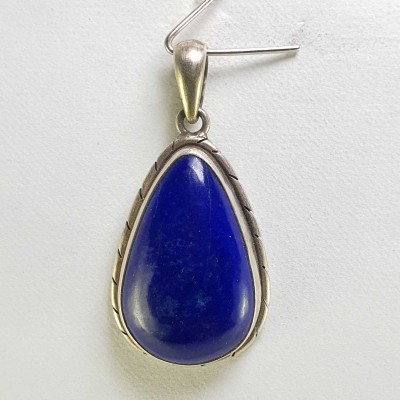 Sterling Silver Lapis Lazuli Pendant, [handmade]