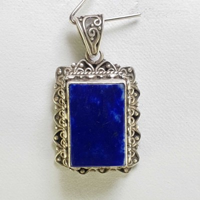 Sterling Silver Lapis Lazuli Pendant, [handmade]