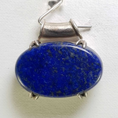 Sterling Silver Lapis Lazuli Pendant, [handmade]