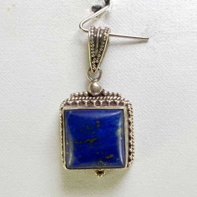 Sterling Silver Lapis Lazuli Pendant, [handmade]