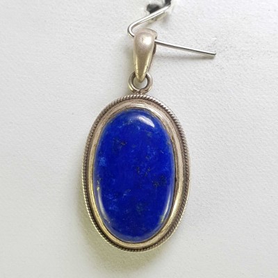 Sterling Silver Lapis Lazuli Pendant, [handmade]