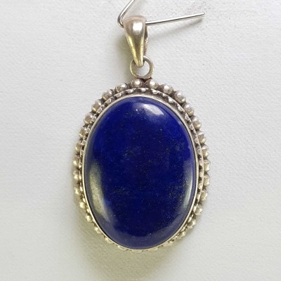 Sterling Silver Lapis Lazuli Pendant, [handmade]