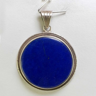 Sterling Silver Lapis Lazuli Pendant, [handmade]