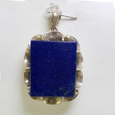 Sterling Silver Lapis Lazuli Pendant, [handmade]