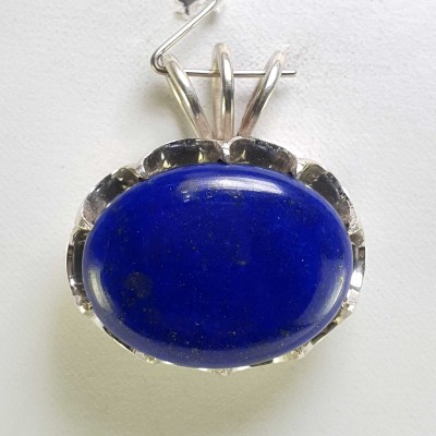 Sterling Silver Lapis Lazuli Pendant, [handmade]