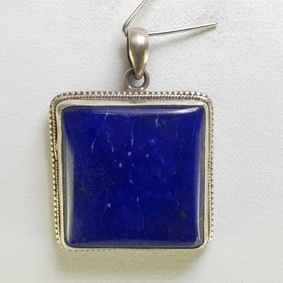 Sterling Silver Lapis Lazuli Pendant, [handmade]