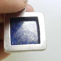 Sterling Silver Lapis Lazuli Pendant, [handmade]