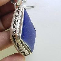 Sterling Silver Lapis Lazuli Pendant, [handmade]