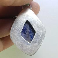 Sterling Silver Lapis Lazuli Pendant, [handmade]