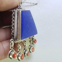 Sterling Silver Lapis Lazuli Pendant, [handmade]