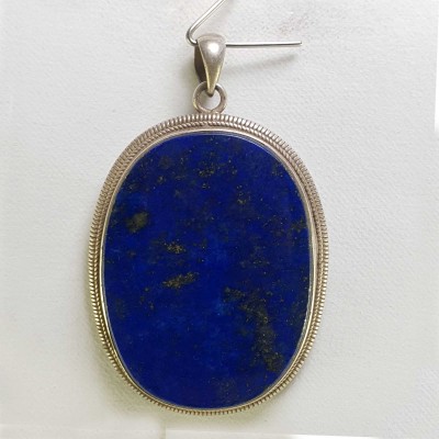 Sterling Silver Lapis Lazuli Pendant, [handmade]