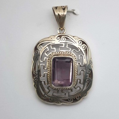 Amethyst Silver Pendant