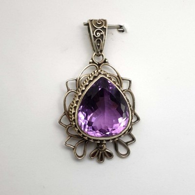 Amethyst Silver Pendant